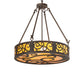 Meyda Lighting Dean 24" 3-Light Cajun Spice Inverted Pendant Light With Ambra Siena Idalight Shade