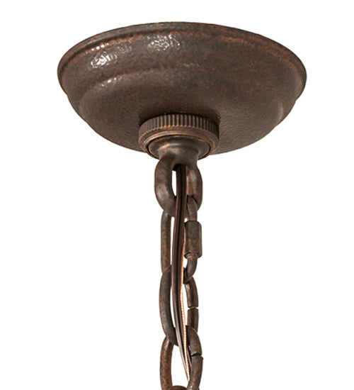 Meyda Lighting Dean 24" 3-Light Cajun Spice Inverted Pendant Light With Beige Sable Idalight Shade