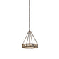 Meyda Lighting Dean 24" 3-Light Cajun Spice Inverted Pendant Light With Beige Sable Idalight Shade