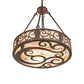 Meyda Lighting Dean 24" 3-Light Cajun Spice Inverted Pendant Light With Beige Sable Idalight Shade