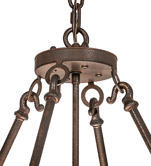 Meyda Lighting Dean 24" 3-Light Cajun Spice Inverted Pendant Light With Beige Sable Idalight Shade