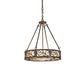Meyda Lighting Dean 24" 3-Light Cajun Spice Inverted Pendant Light With Beige Sable Idalight Shade