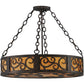 Meyda Lighting Dean 24" 3-Light Copper Rust Inverted Pendant Light With Ambra Siena Idalight Shade Glass