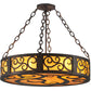 Meyda Lighting Dean 24" 3-Light Copper Rust Inverted Pendant Light With Ambra Siena Idalight Shade Glass