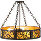 Meyda Lighting Dean 24" 3-Light Copper Rust Inverted Pendant Light With Ambra Siena Idalight Shade Glass
