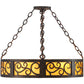 Meyda Lighting Dean 24" 3-Light Copper Rust Inverted Pendant Light With Ambra Siena Idalight Shade Glass