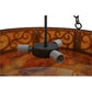 Meyda Lighting Dean 24" 3-Light Copper Rust Inverted Pendant Light With Ambra Siena Idalight Shade Glass