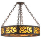 Meyda Lighting Dean 24" 3-Light Copper Rust Inverted Pendant Light With Ambra Siena Idalight Shade Glass