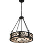 Meyda Lighting Dean 24" 3-Light Textured Black Inverted Pendant Light With Beige Fleshtone Idalight Shade Glass