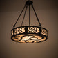 Meyda Lighting Dean 24" 3-Light Textured Black Inverted Pendant Light With Beige Fleshtone Idalight Shade Glass