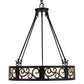 Meyda Lighting Dean 24" 3-Light Textured Black Inverted Pendant Light With Beige Fleshtone Idalight Shade Glass
