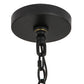 Meyda Lighting Dean 24" 3-Light Textured Black Inverted Pendant Light With Beige Fleshtone Idalight Shade Glass