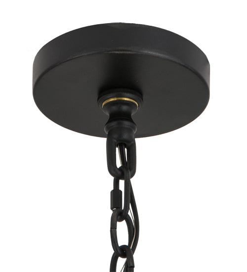 Meyda Lighting Dean 24" 3-Light Textured Black Inverted Pendant Light With Beige Fleshtone Idalight Shade Glass