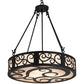 Meyda Lighting Dean 24" 3-Light Textured Black Inverted Pendant Light With Beige Fleshtone Idalight Shade Glass