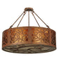 Meyda Lighting Dean 30" 4-Light Antique Rust Inverted Pendant Light With Amber Mica Shade Glass