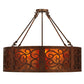 Meyda Lighting Dean 30" 4-Light Antique Rust Inverted Pendant Light With Amber Mica Shade Glass