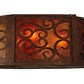 Meyda Lighting Dean 30" 4-Light Antique Rust Inverted Pendant Light With Amber Mica Shade Glass