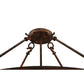 Meyda Lighting Dean 30" 4-Light Antique Rust Inverted Pendant Light With Amber Mica Shade Glass