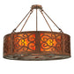 Meyda Lighting Dean 30" 4-Light Antique Rust Inverted Pendant Light With Amber Mica Shade Glass