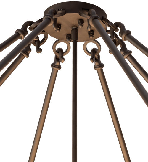 Meyda Lighting Dean 48" 6-Light Oil Rubbed Bronze Semi-flush Mount Light With Beige Fleshtone Idalight Shade