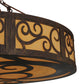 Meyda Lighting Dean 60" 12-Light Cortez Gold Inverted Pendant Light With Tawnyrock Idalight Shade Glass