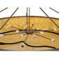 Meyda Lighting Dean 60" 12-Light Cortez Gold Inverted Pendant Light With Tawnyrock Idalight Shade Glass