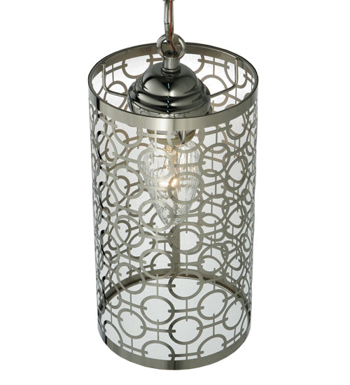 Meyda Lighting Deco 5" Stainless Steel Mini Pendant Light With Chrome Shade