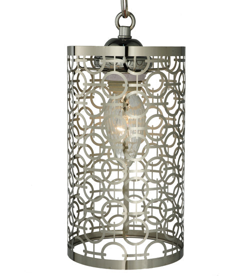 Meyda Lighting Deco 5" Stainless Steel Mini Pendant Light With Chrome Shade
