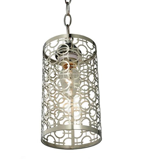 Meyda Lighting Deco 5" Stainless Steel Mini Pendant Light With Chrome Shade