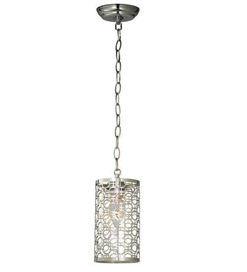 Meyda Lighting Deco 5" Stainless Steel Mini Pendant Light With Chrome Shade