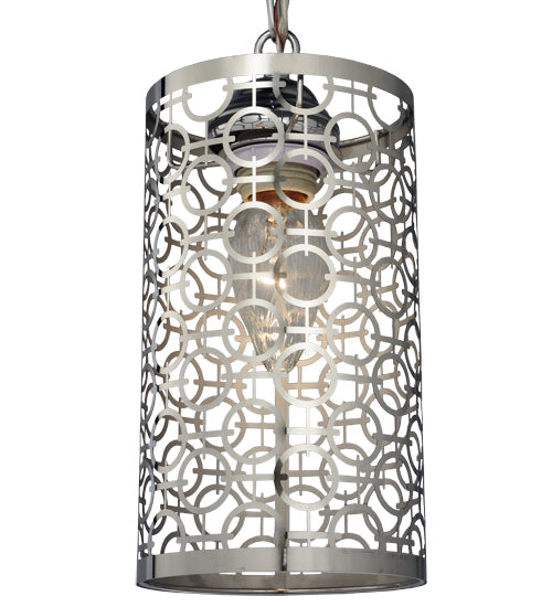 Meyda Lighting Deco 5" Stainless Steel Mini Pendant Light With Chrome Shade