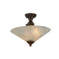 Meyda Lighting Deco Ball 18" 2-Light Vintage Copper Blush Semi-flush Mount Light With White & Peach Shade Glass