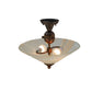 Meyda Lighting Deco Ball 18" 2-Light Vintage Copper Blush Semi-flush Mount Light With White & Peach Shade Glass