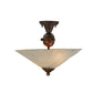 Meyda Lighting Deco Ball 18" 2-Light Vintage Copper Blush Semi-flush Mount Light With White & Peach Shade Glass