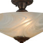 Meyda Lighting Deco Ball 18" 2-Light Vintage Copper Blush Semi-flush Mount Light With White & Peach Shade Glass