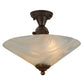 Meyda Lighting Deco Ball 18" 2-Light Vintage Copper Blush Semi-flush Mount Light With White & Peach Shade Glass