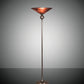 Meyda Lighting Deco Ball 69" Nickel Chambord Swirl Torchiere Floor Lamp With Mauve Shade Glass