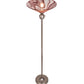 Meyda Lighting Deco Ball 69" Nickel Chambord Swirl Torchiere Floor Lamp With Mauve Shade Glass