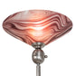 Meyda Lighting Deco Ball 69" Nickel Chambord Swirl Torchiere Floor Lamp With Mauve Shade Glass