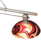 Meyda Lighting Deco Ball 70" 3-Light Brushed Nickel Cabernet Swirl Island Pendant Light With Ruby Cabernet Swirl Shade Glass