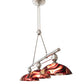 Meyda Lighting Deco Ball 70" 3-Light Brushed Nickel Cabernet Swirl Island Pendant Light With Ruby Cabernet Swirl Shade Glass
