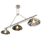 Meyda Lighting Deco Ball 70" 3-Light Brushed Nickel Noir Swirl Island Pendant Light With Black Swirl Shade Glass