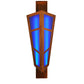 Meyda Lighting Deep Polaris 17" LED Transparent Copper Wall Sconce With Blue Sapphire Idalight Shade Glass