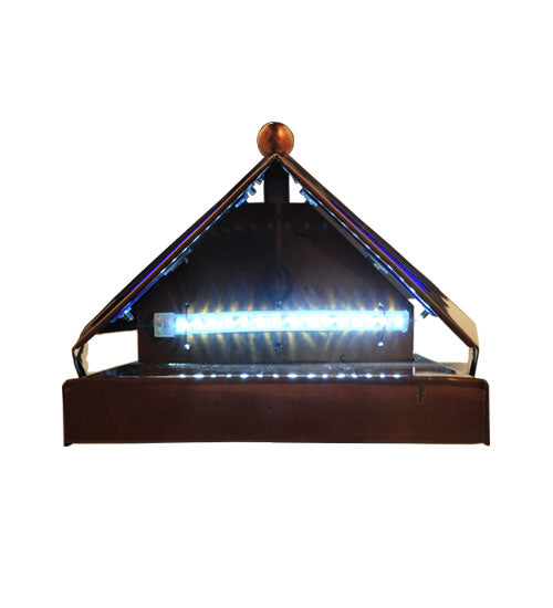Meyda Lighting Deep Polaris 17" LED Transparent Copper Wall Sconce With Blue Sapphire Idalight Shade Glass