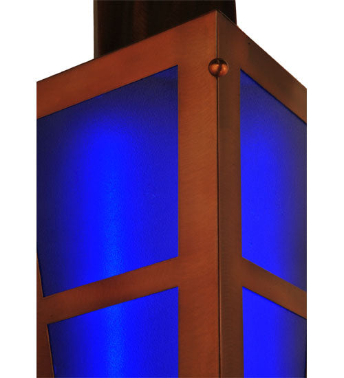 Meyda Lighting Deep Polaris 17" LED Transparent Copper Wall Sconce With Blue Sapphire Idalight Shade Glass