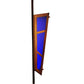 Meyda Lighting Deep Polaris 17" LED Transparent Copper Wall Sconce With Blue Sapphire Idalight Shade Glass