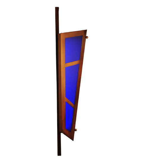 Meyda Lighting Deep Polaris 17" LED Transparent Copper Wall Sconce With Blue Sapphire Idalight Shade Glass