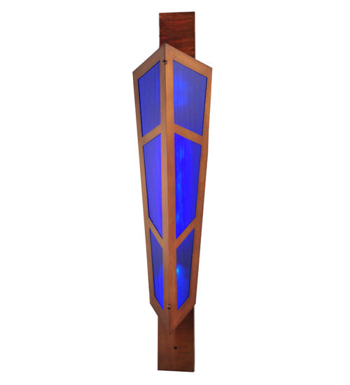 Meyda Lighting Deep Polaris 18" 2-Light Transparent Copper Wall Sconce With Blue Shade Glass