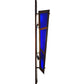 Meyda Lighting Deep Polaris 18" 2-Light Transparent Copper Wall Sconce With Blue Shade Glass