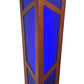 Meyda Lighting Deep Polaris 18" 2-Light Transparent Copper Wall Sconce With Blue Shade Glass